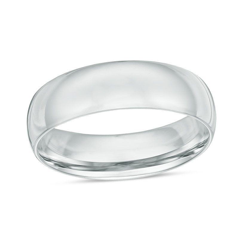 Main Image 1 of Previously Owned - 6.0mm Comfort-Fit Wedding Band in 14K White Gold