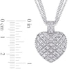 Thumbnail Image 2 of Previously Owned - 1 CT. T.W. Diamond Three Strand Heart Pendant in Sterling Silver - 17"