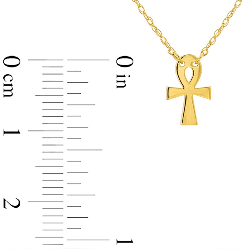 Main Image 2 of Previously Owned - Mini Ankh Cross Necklace in 14K Gold