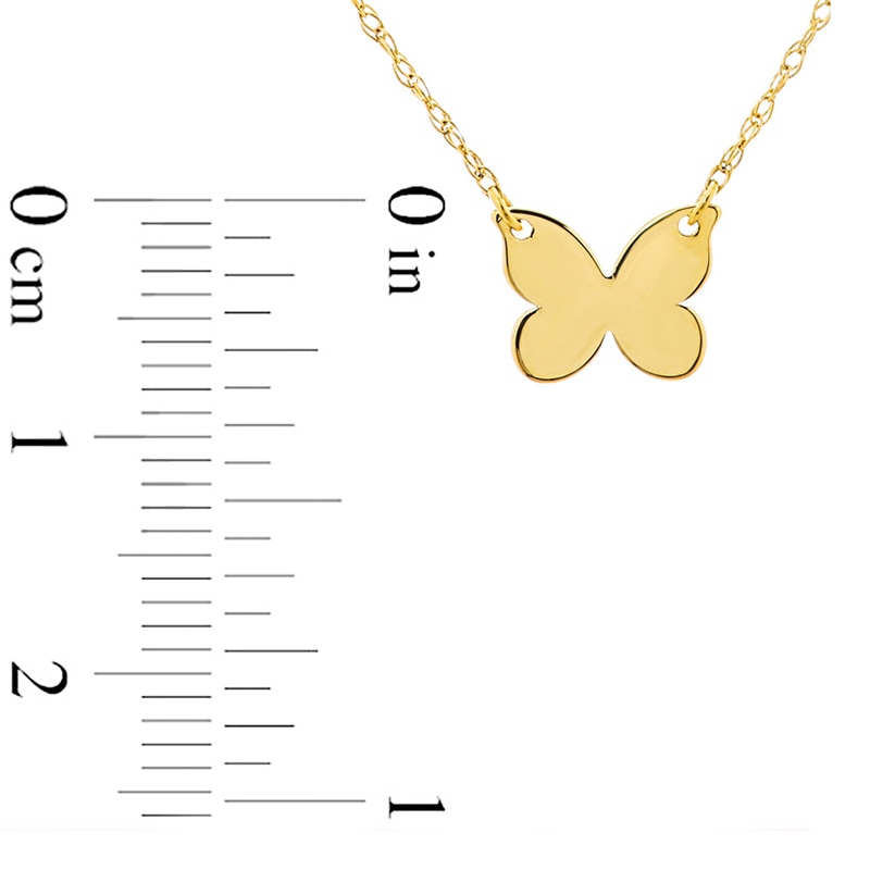 Main Image 2 of Previously Owned - Mini Butterfly Necklace in 14K Gold