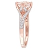 Thumbnail Image 2 of Previously Owned - Oval Morganite and 1/5 CT. T.W. Diamond Split Shank Engagement Ring in 14K Rose Gold