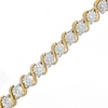 Thumbnail Image 0 of Previously Owned - 1/4 CT. T.W. Diamond "S" Tennis Bracelet in Sterling Silver with 14K Gold Plate - 7.25"