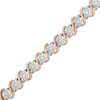 Thumbnail Image 1 of Previously Owned - 1/4 CT. T.W. Diamond "S" Tennis Bracelet in Sterling Silver with 14K Rose Gold Plate - 7.25"