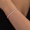 Thumbnail Image 2 of Previously Owned - 1/4 CT. T.W. Diamond "S" Tennis Bracelet in Sterling Silver with 14K Rose Gold Plate - 7.25"