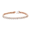 Thumbnail Image 3 of Previously Owned - 1/4 CT. T.W. Diamond "S" Tennis Bracelet in Sterling Silver with 14K Rose Gold Plate - 7.25"