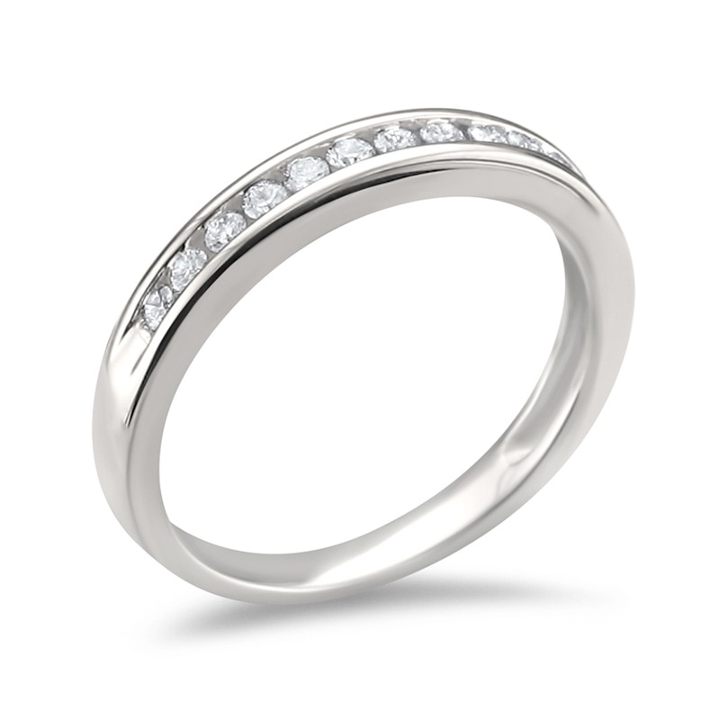 Main Image 2 of Previously Owned - 1/4 CT. T.W. Diamond Wedding Band in Platinum