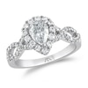 Thumbnail Image 1 of Previously Owned - 1-1/5 CT. T.W. Pear-Shaped Diamond Frame Twist Engagement Ring in Platinum