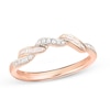 Thumbnail Image 0 of Previously Owned - 1/6 CT. T.W. Baguette and Round Diamond Wave Wedding Band in 10K Rose Gold