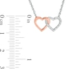 Thumbnail Image 1 of Previously Owned - Diamond Accent Interlocking Hearts Necklace in Sterling Silver and 10K Rose Gold - 17.5"