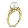 Thumbnail Image 2 of Previously Owned-8.0-8.5mm Freshwater Cultured Pearl and Scroll Bypass Ring in 10K Gold