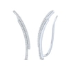 Thumbnail Image 0 of Previously Owned - 1/6 CT. T.W. Diamond Double Row Crawler Earrings in Sterling Silver