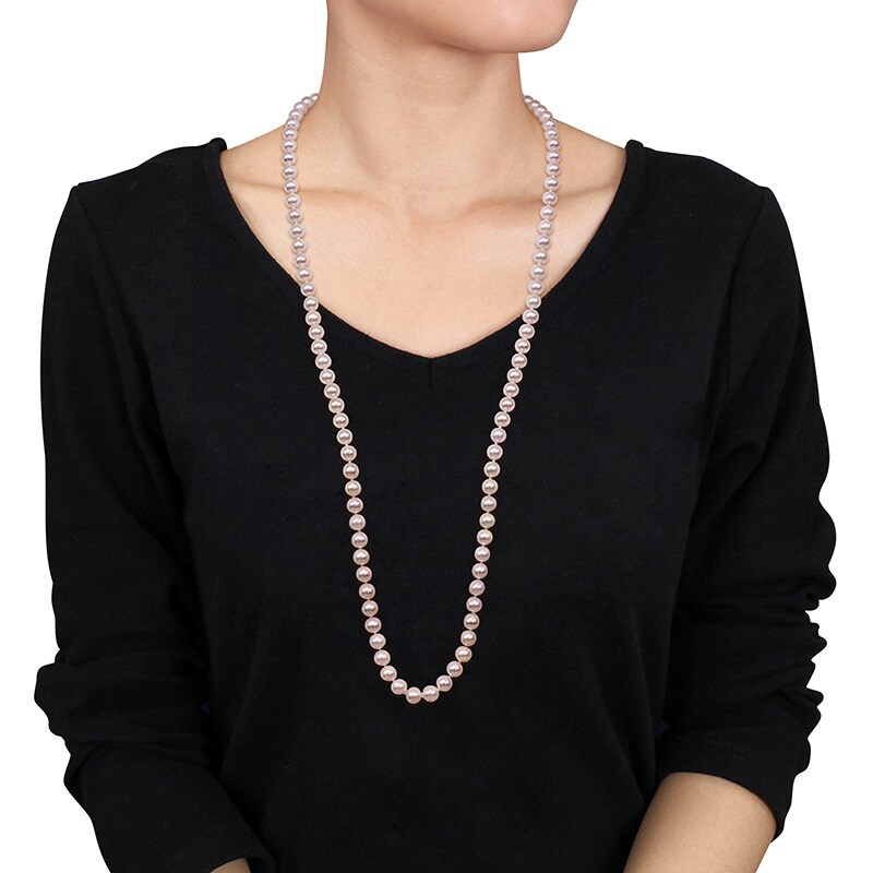 Main Image 2 of Previously Owned-8.0-8.5mm Cultured Akoya Endless Pearl Strand Necklace-36"