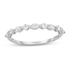 Thumbnail Image 1 of Previously Owned - 1/4 CT. T.W. Marquise and Round Diamond Alternating Stackable Band in 14K White Gold