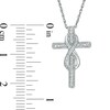 Thumbnail Image 1 of Previously Owned - 1/10 CT. T.W. Diamond Infinity Cross Pendant in Sterling Silver