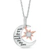 Thumbnail Image 2 of Previously Owned - Diamond Accent Crescent Moon and Star Pendant in Sterling Silver and 10K Rose Gold