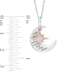 Thumbnail Image 3 of Previously Owned - Diamond Accent Crescent Moon and Star Pendant in Sterling Silver and 10K Rose Gold