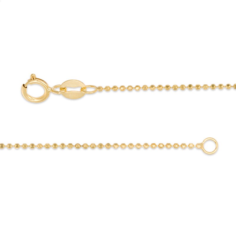 Previously Owned - Ladies' 1.2mm Diamond-Cut Bead Chain Necklace in 14K Gold - 18"
