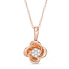 Thumbnail Image 1 of Previously Owned - 1/20 CT. T.W. Composite Diamond Flower Pendant in 10K Rose Gold