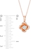 Thumbnail Image 2 of Previously Owned - 1/20 CT. T.W. Composite Diamond Flower Pendant in 10K Rose Gold