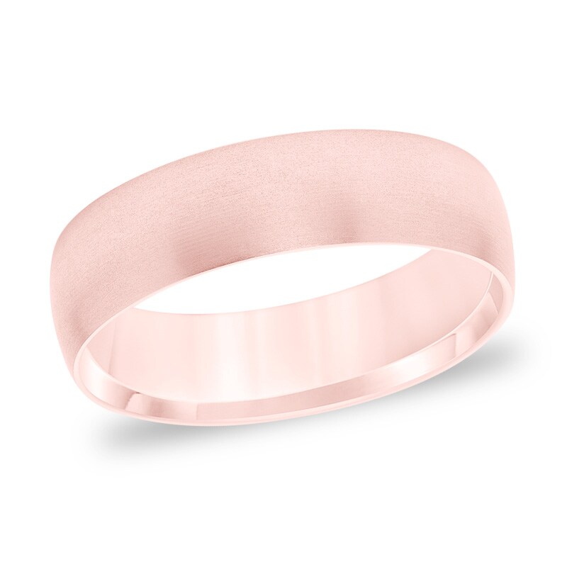 Main Image 1 of Previously Owned - Men's 6.0mm Comfort-Fit matte Wedding Band in 14K Rose Gold