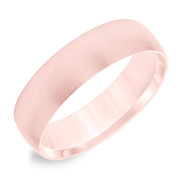 Main Image 2 of Previously Owned - Men's 6.0mm Comfort-Fit matte Wedding Band in 14K Rose Gold