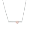Thumbnail Image 1 of Previously Owned - 1/6 CT. T.W. Diamond Infinity Heart Bar Necklace in Sterling Silver and 10K Rose Gold - 16.75"