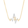 Thumbnail Image 1 of Previously Owned - 1/6 CT. T.W. Diamond Infinity Knot Heartbeat Necklace in 10K Gold - 17.1"