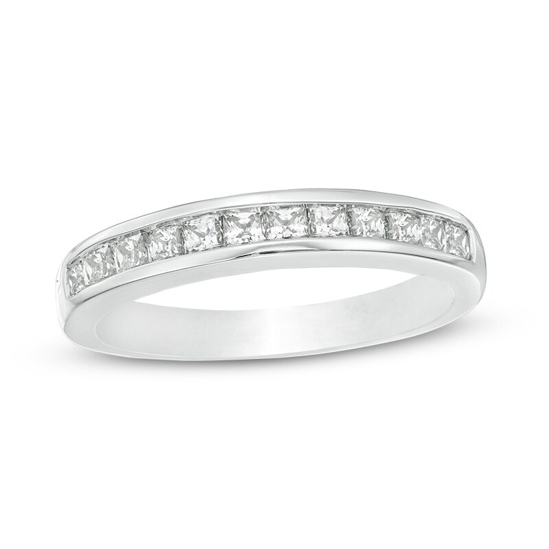 Previously Owned - 5/8 CT. T.W. Princess-Cut Diamond Wedding Band in 10K White Gold