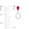 Thumbnail Image 3 of Previously Owned - Pear-Shaped Lab-Created Ruby and White Sapphire Convertible Front/Back Earrings in Sterling Silver