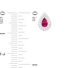 Thumbnail Image 4 of Previously Owned - Pear-Shaped Lab-Created Ruby and White Sapphire Convertible Front/Back Earrings in Sterling Silver