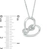 Thumbnail Image 2 of Previously Owned - 1/20 CT. T.W. Diamond Infinity Wrapped Tilted Heart Pendant in Sterling Silver