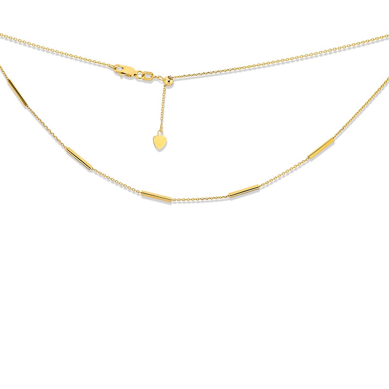 Main Image 1 of Previously Owned - Bar Station Choker Necklace in 14K Gold - 16"