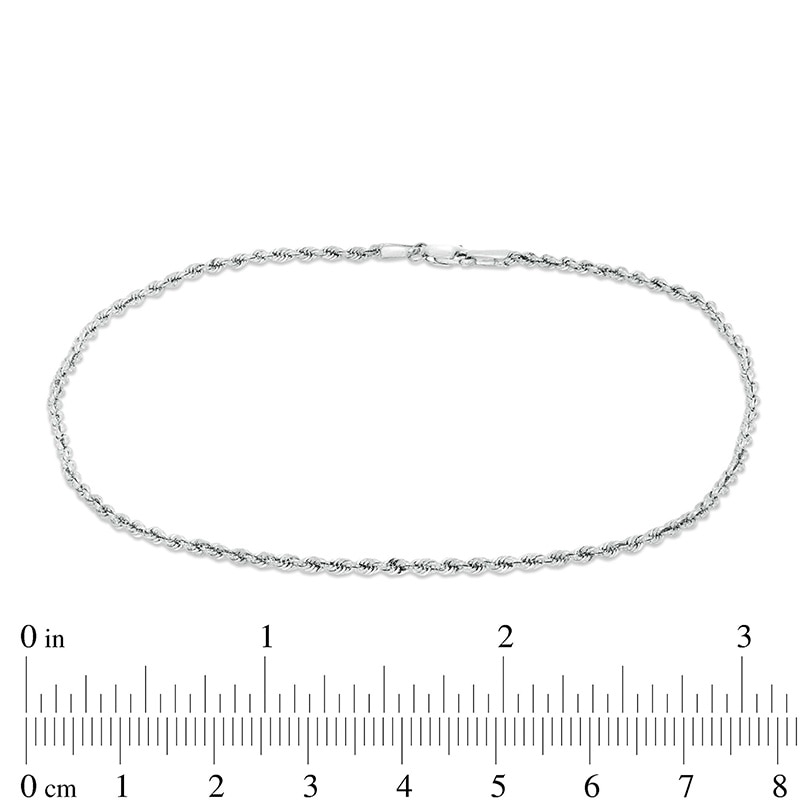 Main Image 3 of Previously Owned - Rope Chain Anklet in 14K White Gold - 10"