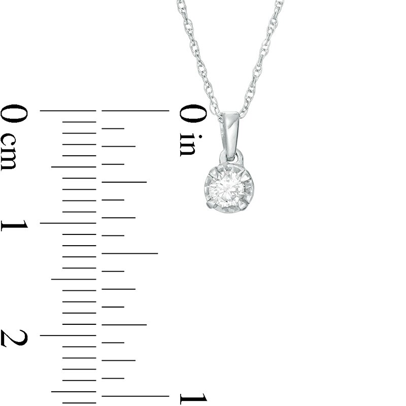 Main Image 2 of Previously Owned - 1/6 CT. Diamond Solitaire Pendant in Sterling Silver