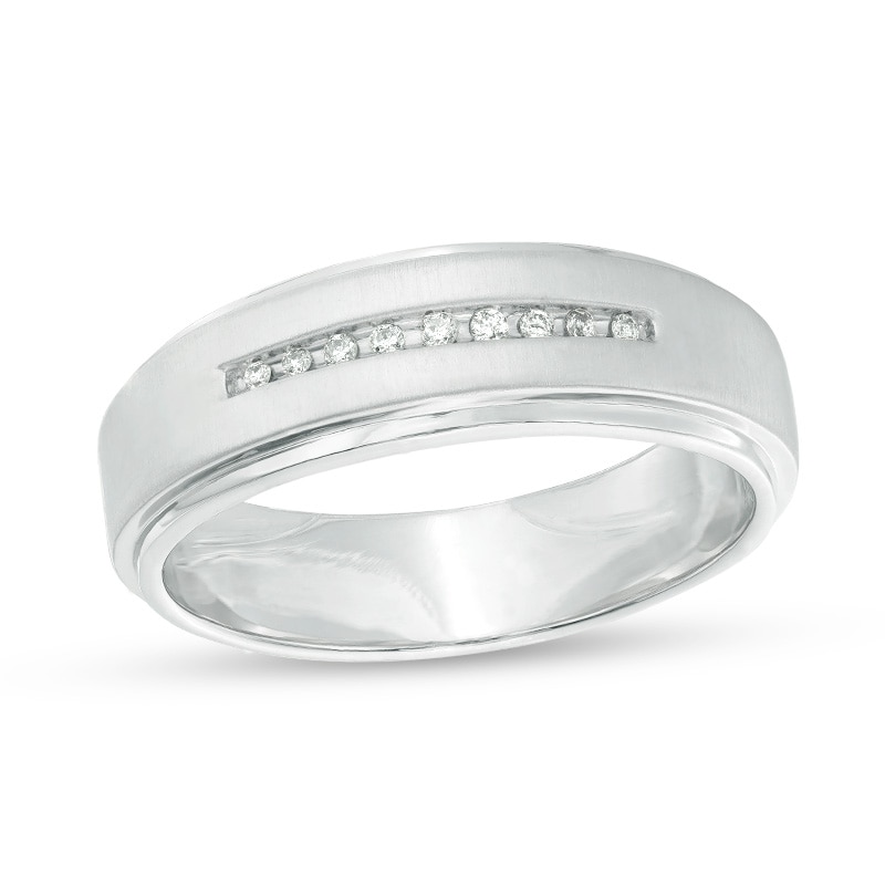 Main Image 1 of Previously Owned - 1/20 CT. T.W. Diamond Wedding Band in Sterling Silver