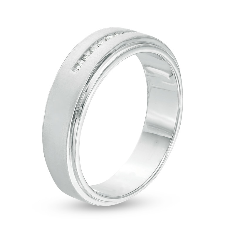 Main Image 3 of Previously Owned - 1/20 CT. T.W. Diamond Wedding Band in Sterling Silver