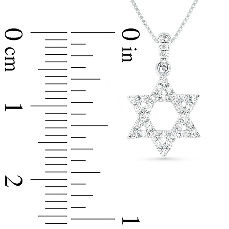 Main Image 2 of Previously Owned - 1/6 CT. T.W. Diamond Star of David Pendant in 18K White Gold