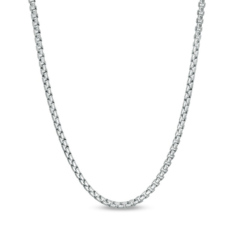 Previously Owned - Ladies' 2.25mm Round Box Chain Necklace in 14K White Gold - 20"