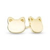 Thumbnail Image 1 of Previously Owned - Cat Face Silhouette Stud Earrings in 14K Gold