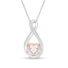 Thumbnail Image 1 of Previously Owned - Diamond Accent Infinity Heart Pendant in Sterling Silver with 14K Rose Gold Plate