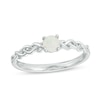 Thumbnail Image 1 of Previously Owned - 4.0mm Lab-Created Opal Solitaire Braided Shank Promise Ring in Sterling Silver