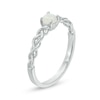 Thumbnail Image 3 of Previously Owned - 4.0mm Lab-Created Opal Solitaire Braided Shank Promise Ring in Sterling Silver