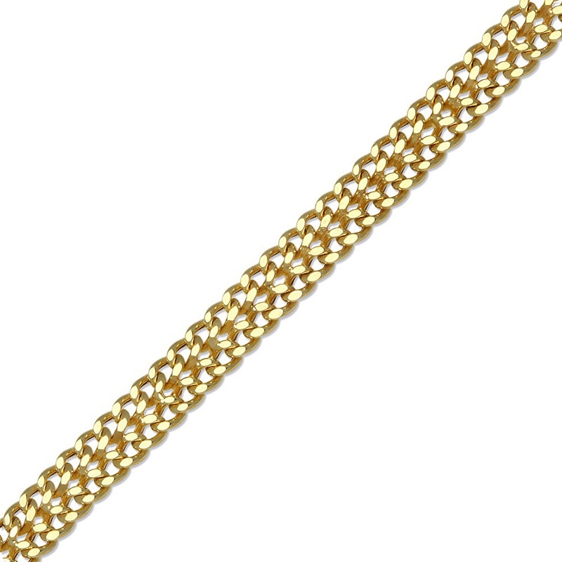 Main Image 1 of Previously Owned - Ladies' 5.45mm Double Row Curb Chain Bracelet in 10K Gold - 7.25&quot;