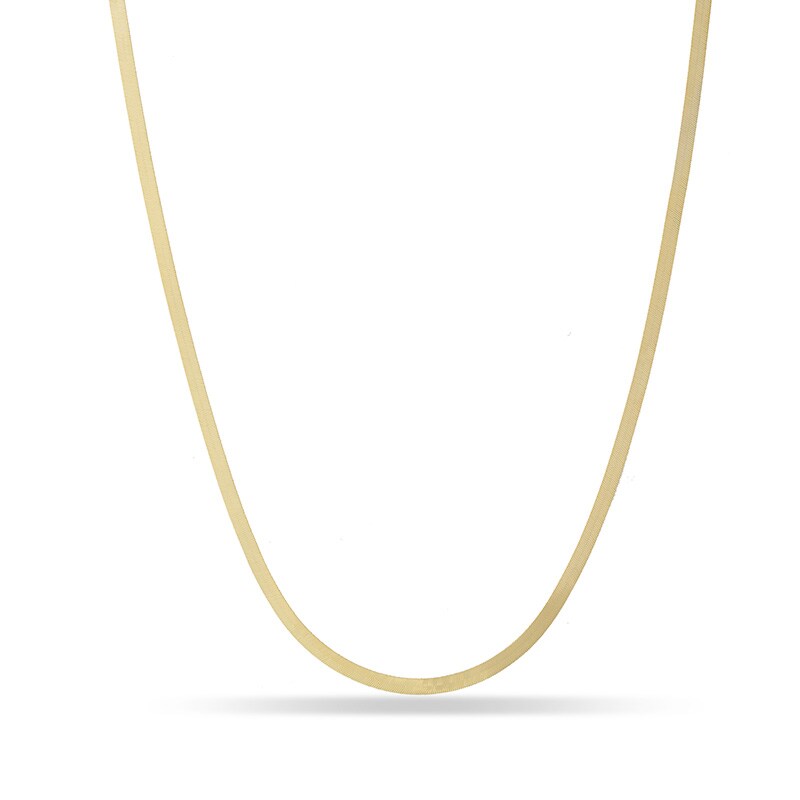 Main Image 1 of Previously Owned - Ladies' 2.7mm Herringbone Chain Necklace in 14K Gold - 16&quot;