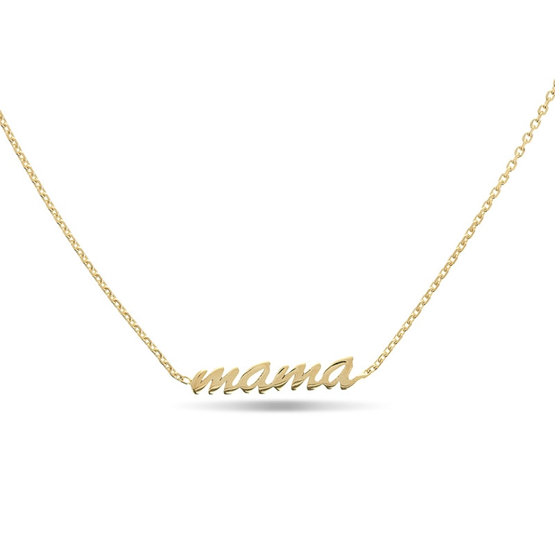 Main Image 1 of Previously Owned - Lowercase Script "mama" Choker Necklace in 14K Gold - 17"