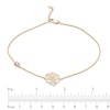 Thumbnail Image 2 of Previously Owned - 4.0mm Lab-Created Pink and White Sapphire Rose Anklet in 10K Gold - 10"