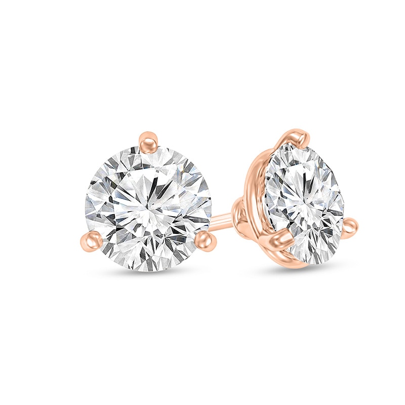 Main Image 1 of Previously Owned - 1/4 CT. T.W. Diamond Solitaire Stud Earrings in 14K Rose Gold (I/VS2)
