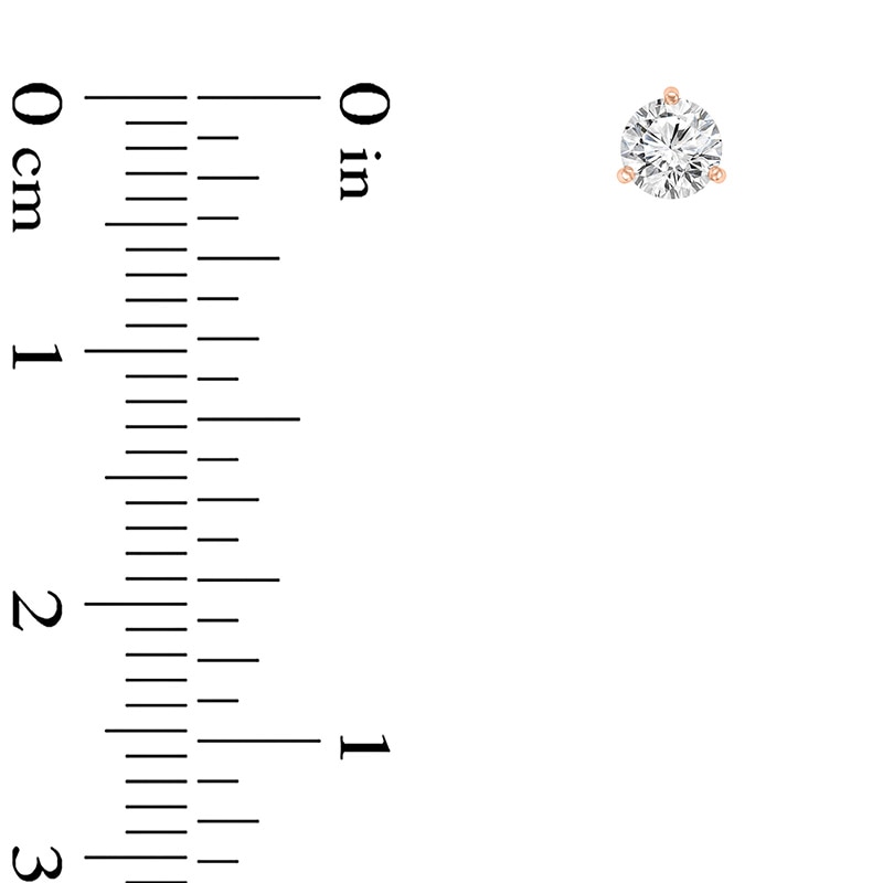 Main Image 2 of Previously Owned - 1/4 CT. T.W. Diamond Solitaire Stud Earrings in 14K Rose Gold (I/VS2)