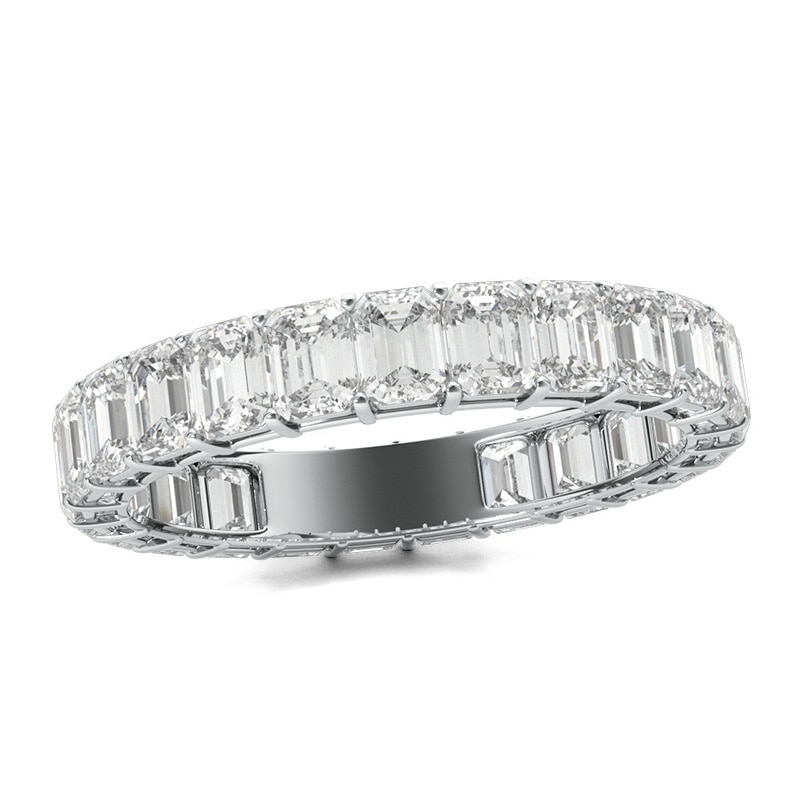 Main Image 1 of Previously Owned - 3 CT. T.W. Emerald-Cut Diamond Eternity Band in Platinum