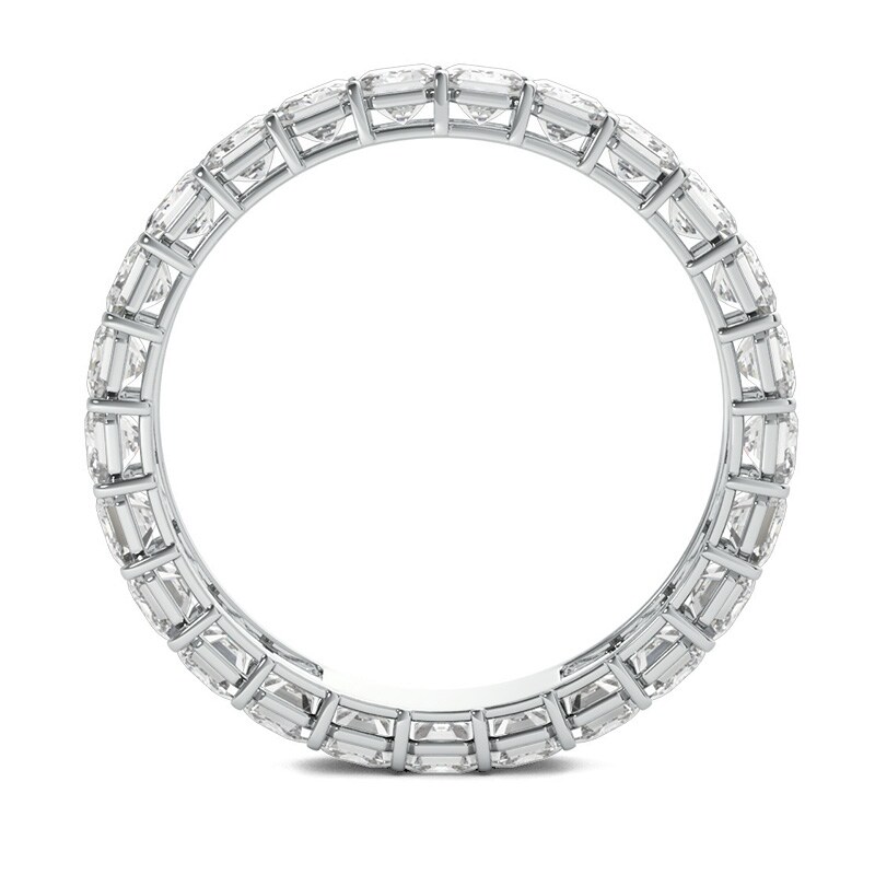 Main Image 3 of Previously Owned - 3 CT. T.W. Emerald-Cut Diamond Eternity Band in Platinum